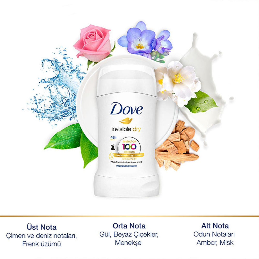 Dove Invisible Dry Antiperspirant Deodorant Stick for Women - 48 Hour Protection, Stain-Free, Moisturizing - - view 3