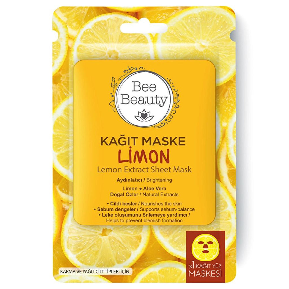 Bee Beauty Lemon Patterned Sheet Mask for Brightening