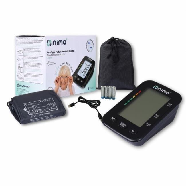 Nimo Digital Blood Pressure Monitor - Automatic Upper Arm Blood Pressure Tracker with Wide Screen & 2x60 Memory Nimo Digital Blood Pressure Monitor - Accurate & Easy to Use Digital Blood Pressure Monitor, Automatic Blood Pressure Monitor, Upper Arm Blood Pressure Monitor, Clinically Tested Blood Pressure Monitor, Blood Pressure Tracker with Memory, Health Monitoring Devices, Hypertension Management, Cardiovascular Health, Home Health Care, Nimo