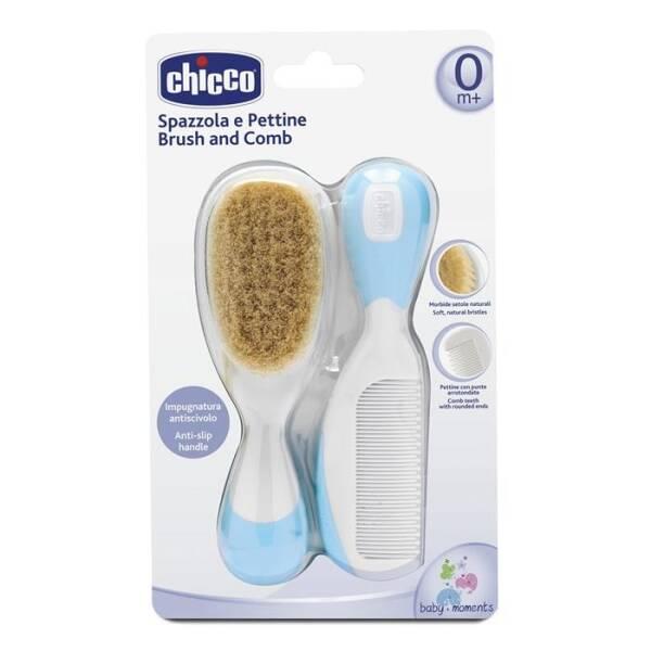 Chicco Baby Hair Brush and Comb Set - Gentle Hair Care for Newborns and Infants - Baby Care
