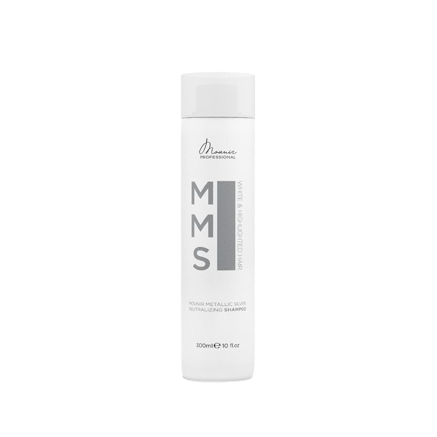 Mounir Gray Hair Shampoo - Metallic Silver Neutralizing for Gray & White Hair, 300ml Mounir Gray Hair Shampoo - Metallic Silver Neutralizing gray hair shampoo, white hair shampoo, neutralizing shampoo, metallic silver shampoo, Mounir hair care, hair care products, gray hair care, white hair care, specialized shampoo, neutralizing unwanted tones, hair color maintenance