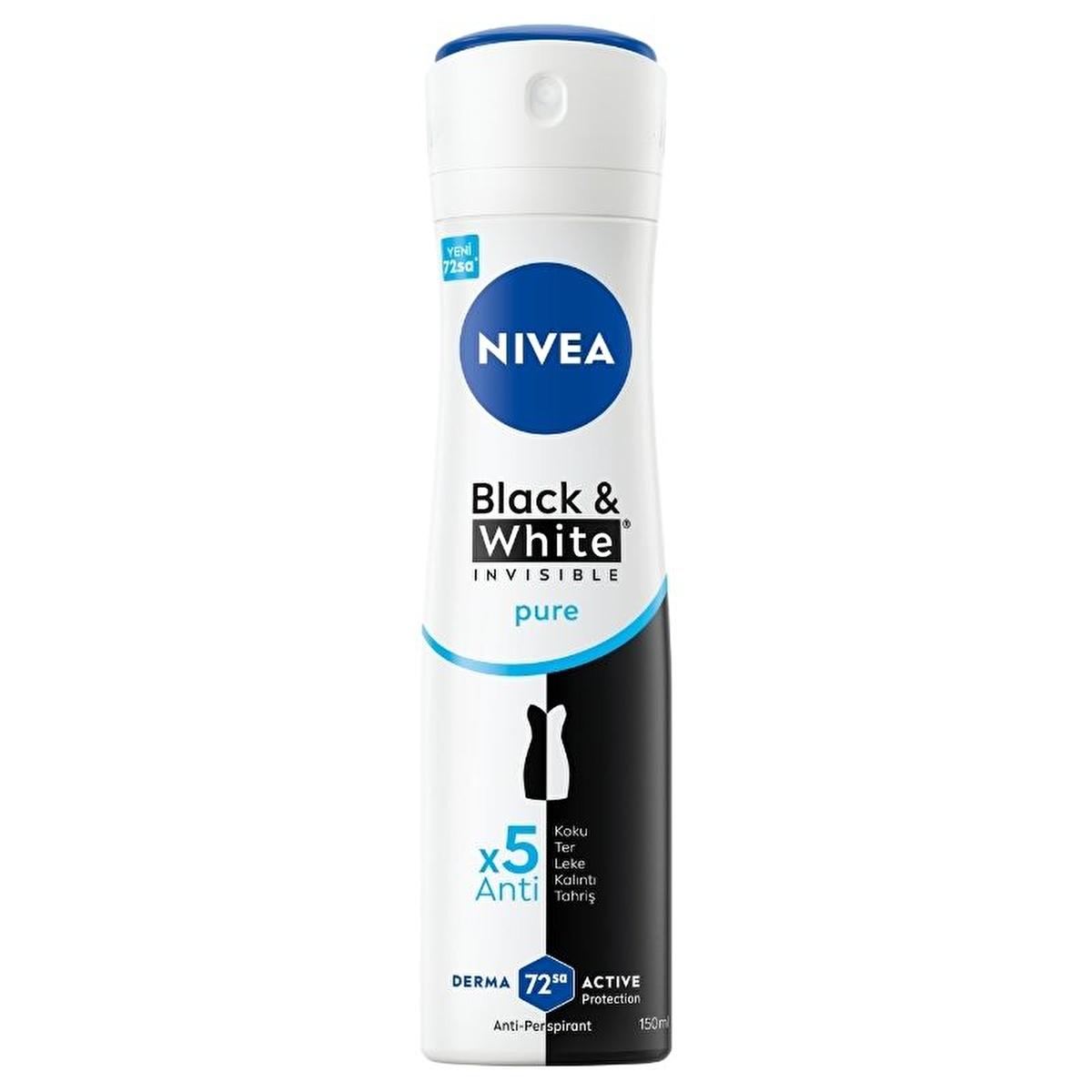 nivea black & white invisible pure deodorant spray 150 ml, nivea deodorant for women spray NIVEA Black & White Invisible Pure Spray Deodorant for Women - 72-Hour Protection | 150 ml NIVEA Black & White Invisible Pure Deodorant 150 ml nivea, deodorant, women, anti-perspirant, black & white, invisible, personal-care, body-care, freshness, ai-generated