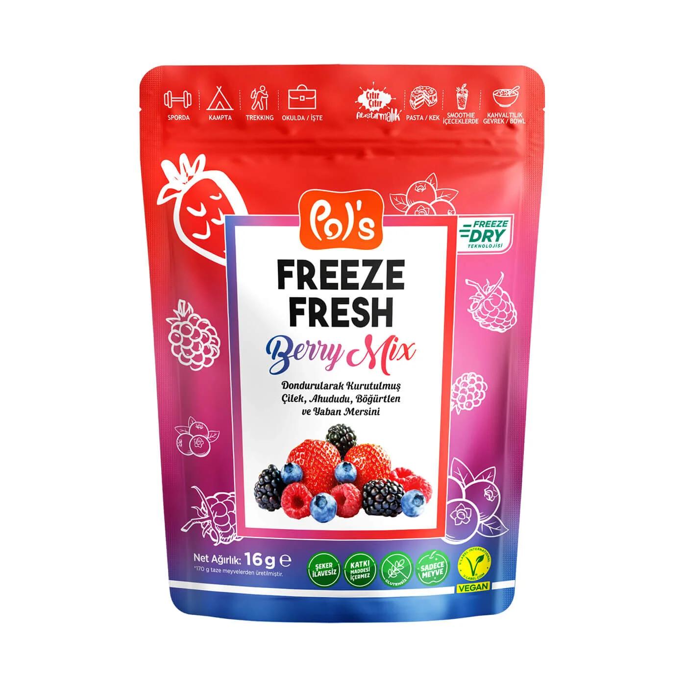 Pols Freeze Fresh Berry Mix Crunchy Fruit Snack 16g