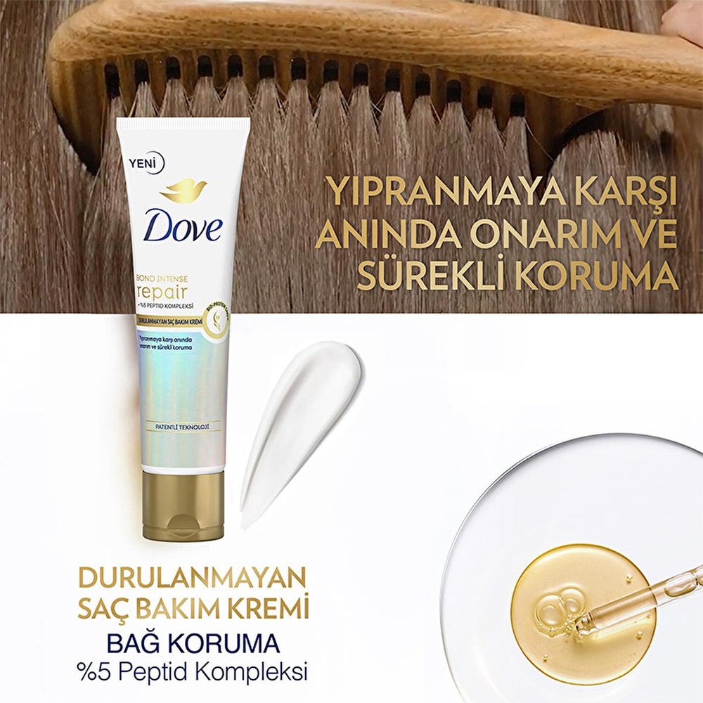 Dove Bond Intense Repair Leave-In Hair Conditioner: Reverse Damage, Peptide Repair & Heat Protection for Silky, Strong Hair Dove Bond Repair Conditioner: Repair & Protect Damaged Hair leave-in hair conditioner, bond repair cream, damaged hair treatment, peptide hair repair, heat protection for hair, chemical damage repair, Dove hair repair, no-rinse hair treatment, Bio-Protein hair care, hair bond strengthening, hair repair, hair treatment, conditioner, leave-in conditioner, peptide complex, bio-protein, he