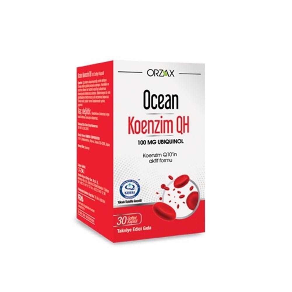 Orzax Ocean Koenzim QH 100 mg Ubiquinol Dietary Supplement for Antioxidant & Heart Health Support - 30 Softgel Capsules Orzax Ocean Koenzim QH 100 mg - Antioxidant Supplement for Heart Health dietary supplement, Koenzim Q10, Ubiquinol, antioxidant supplement, heart health support, energy support, wellness supplement, health supplement, Kaneka Corporation, softgel capsules, 100 mg Ubiquinol