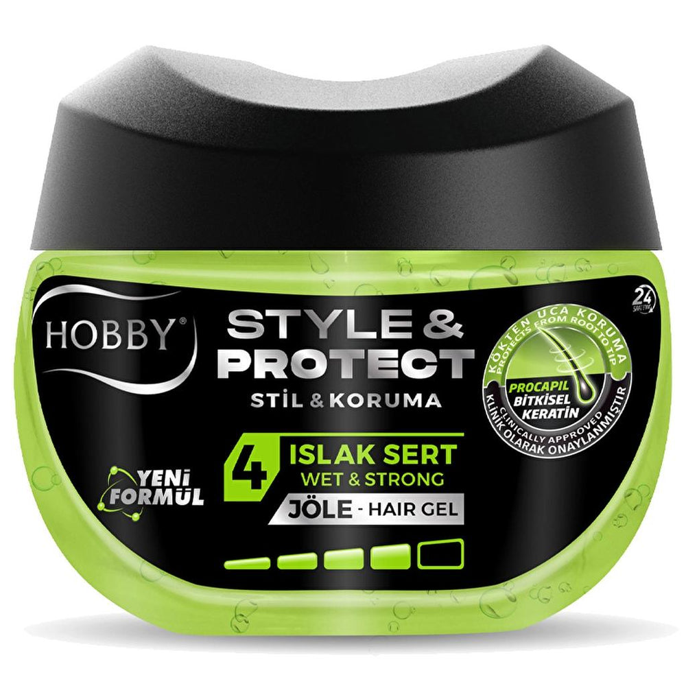 Hobby Style & Protect Wet Look Strong Hold Hair Gel 400 ml