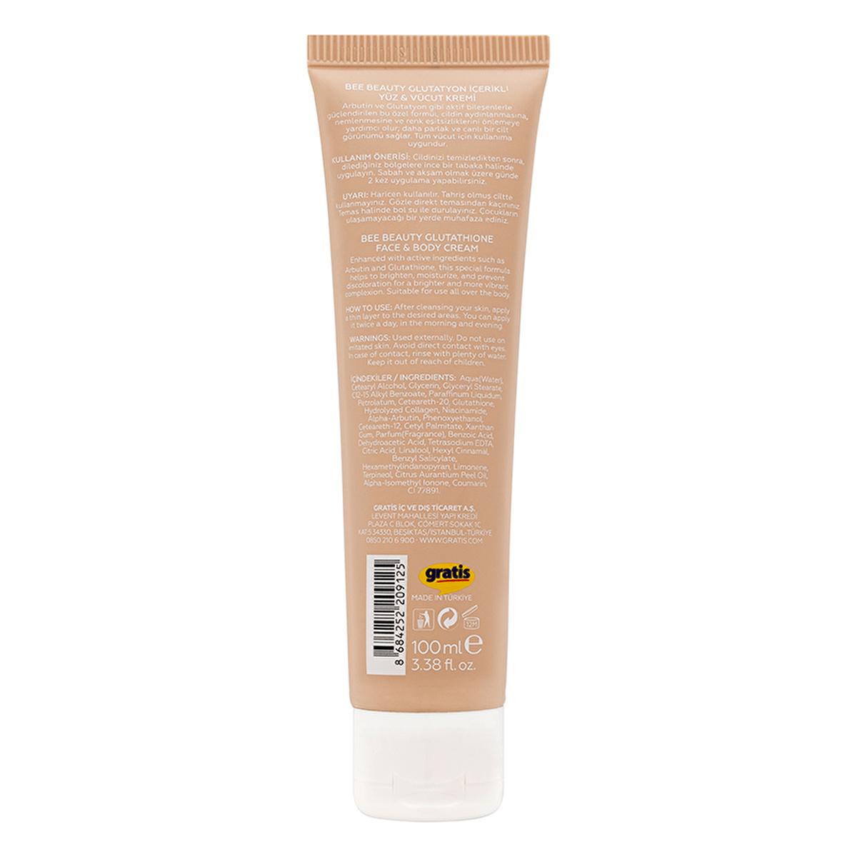 Bee Beauty Glutathione Face Cream 100ml - Brightening & Moisturizing Skincare Bee Beauty Glutathione Face Cream - Brightens & Moisturizes Glutathione face cream, Skin brightening cream, Moisturizing face cream, Arbutin skincare, Hydrating body cream, Skincare for hydration, Uneven skin tone solution, Hyperpigmentation treatment, Face and body cream, Brightening skincare products