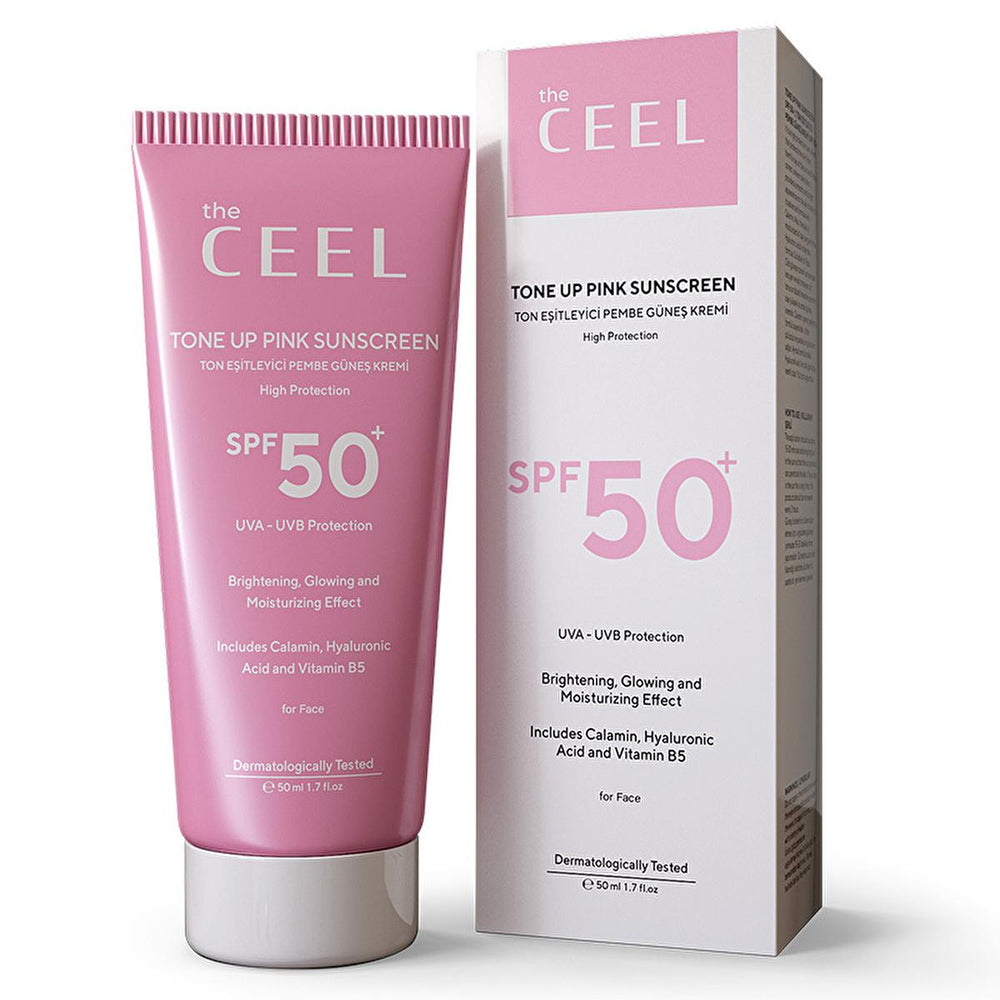 The Ceel SPF50 Tone Evening Pink Sunscreen with Glutathione & Hyaluronic Acid - 50ml - Sunscreen