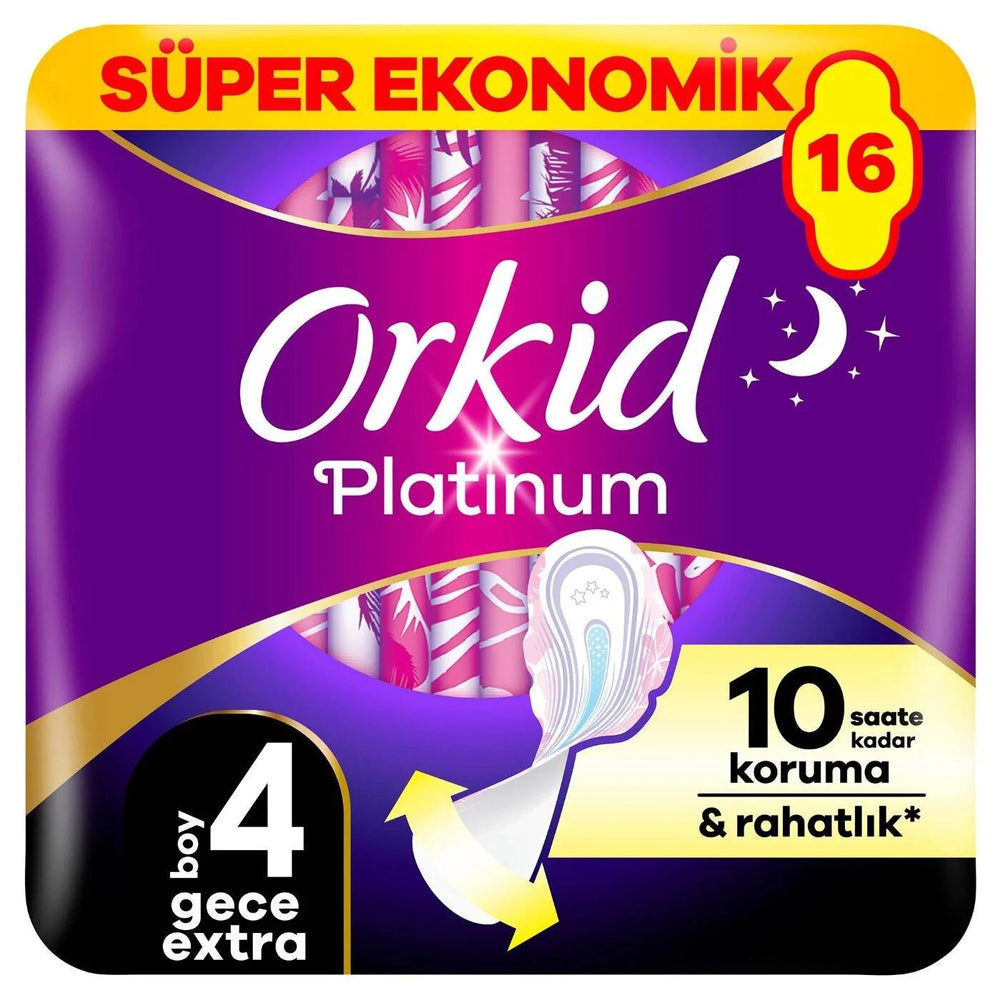 Orkid Platinum Night Extra Sanitary Pads 16-Pack