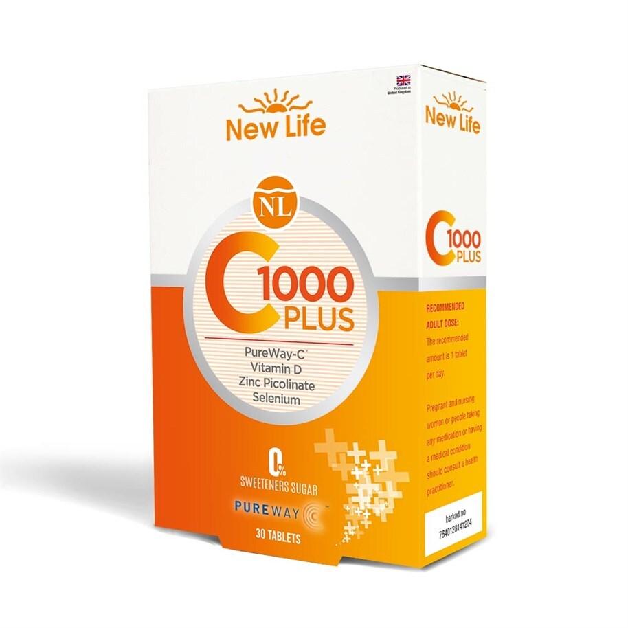 New Life C 1000 Plus Vitamin C Supplement with Zinc, Vitamin D, and Selenium - 30 Tablets for Immune System Support - image 9