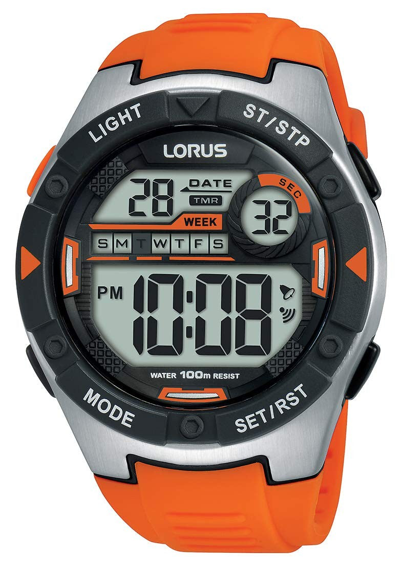 Lorus Men's Digital Quartz Watch With Silicone Strap R2303NX9