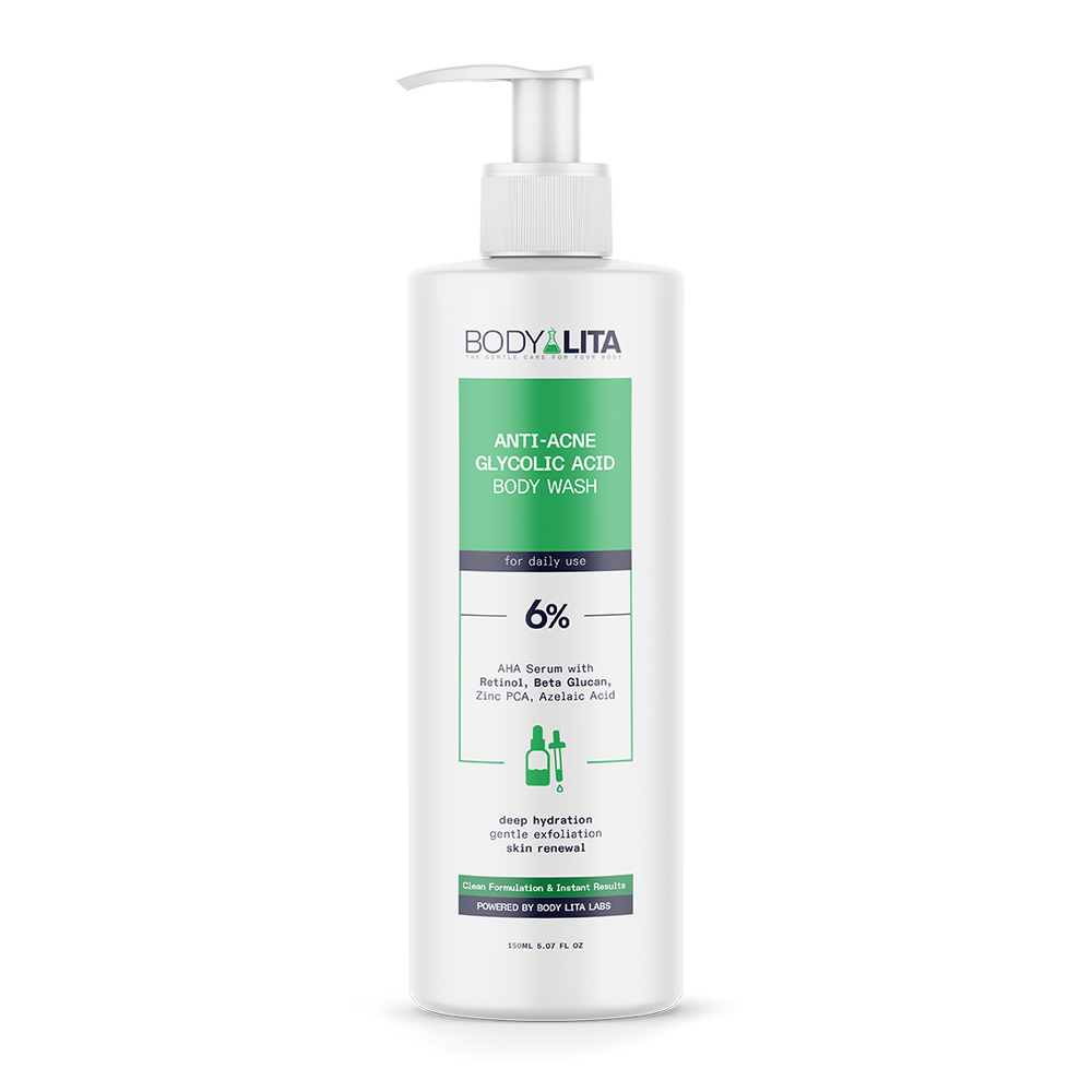 BodyLita Glycolic Acid 6% Serum Anti-Acne Body Wash with Salicylic & Azelaic Acid, 150ml