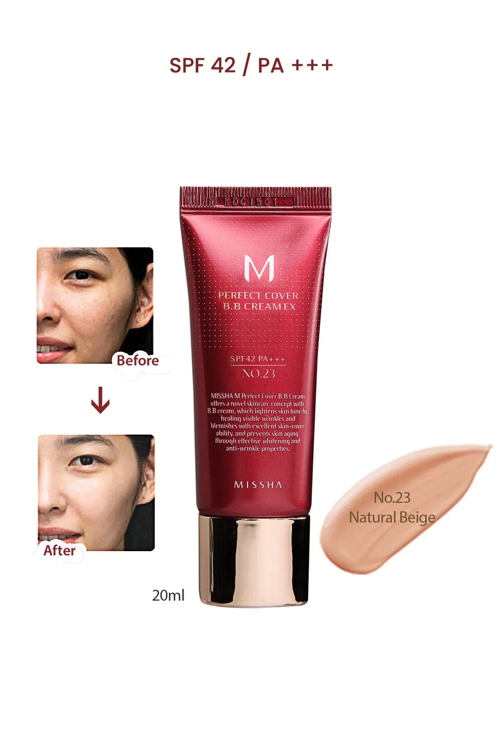 MISSHA M Perfect Cover BB Cream Ex No: 23 ( 20 ML ) - BB Cream