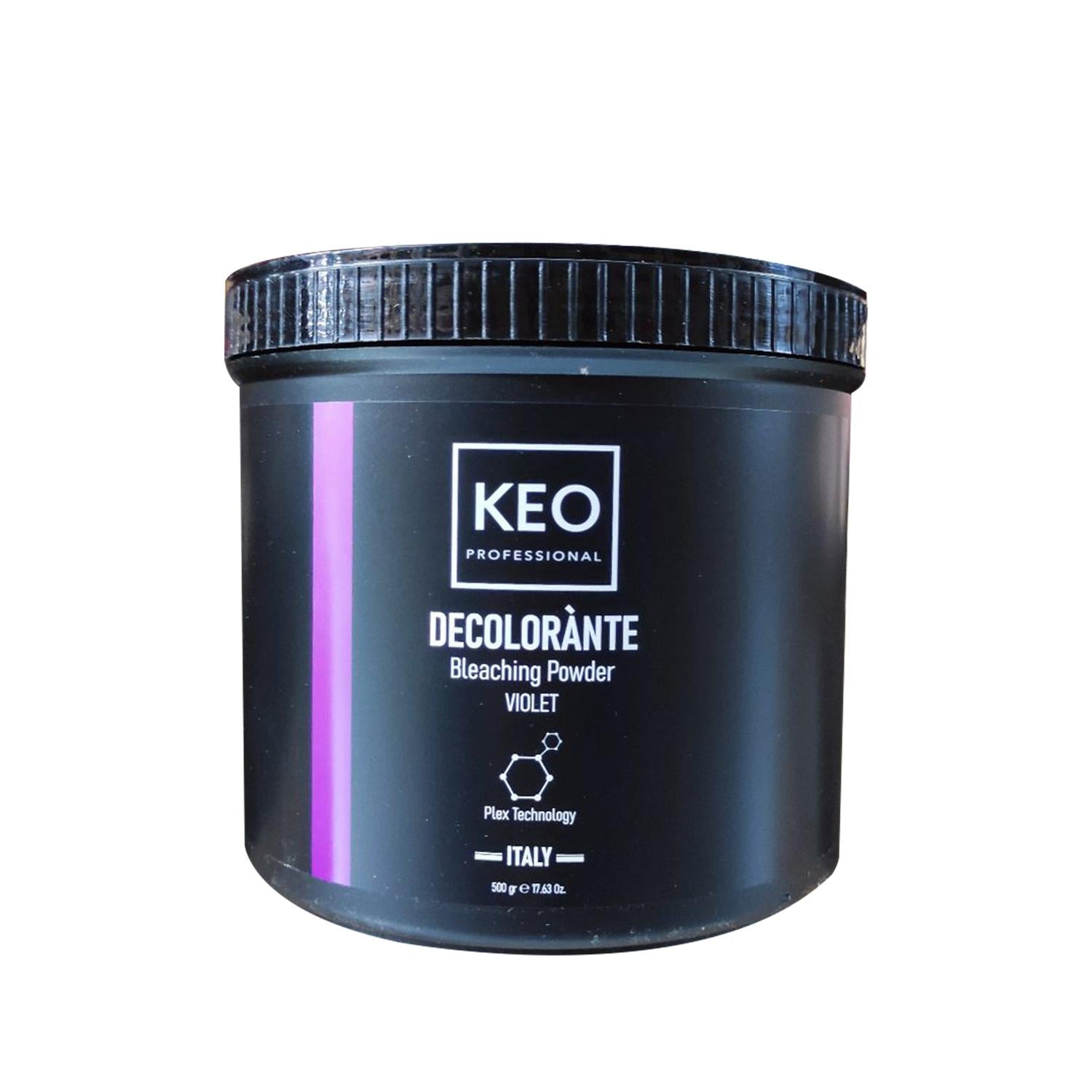 Keo Professional Hair Decolorant Powder - Non-Flying Violet Formula for Professional Hairstylists Keo Professional Hair Decolorant Powder - Violet Formula hair decolorant powder, professional hair bleach, non-flying hair decolorizer, Keo Professional hair products, violet hair decolorant, hair bleaching powder, professional hairstylist products, hair lightening products