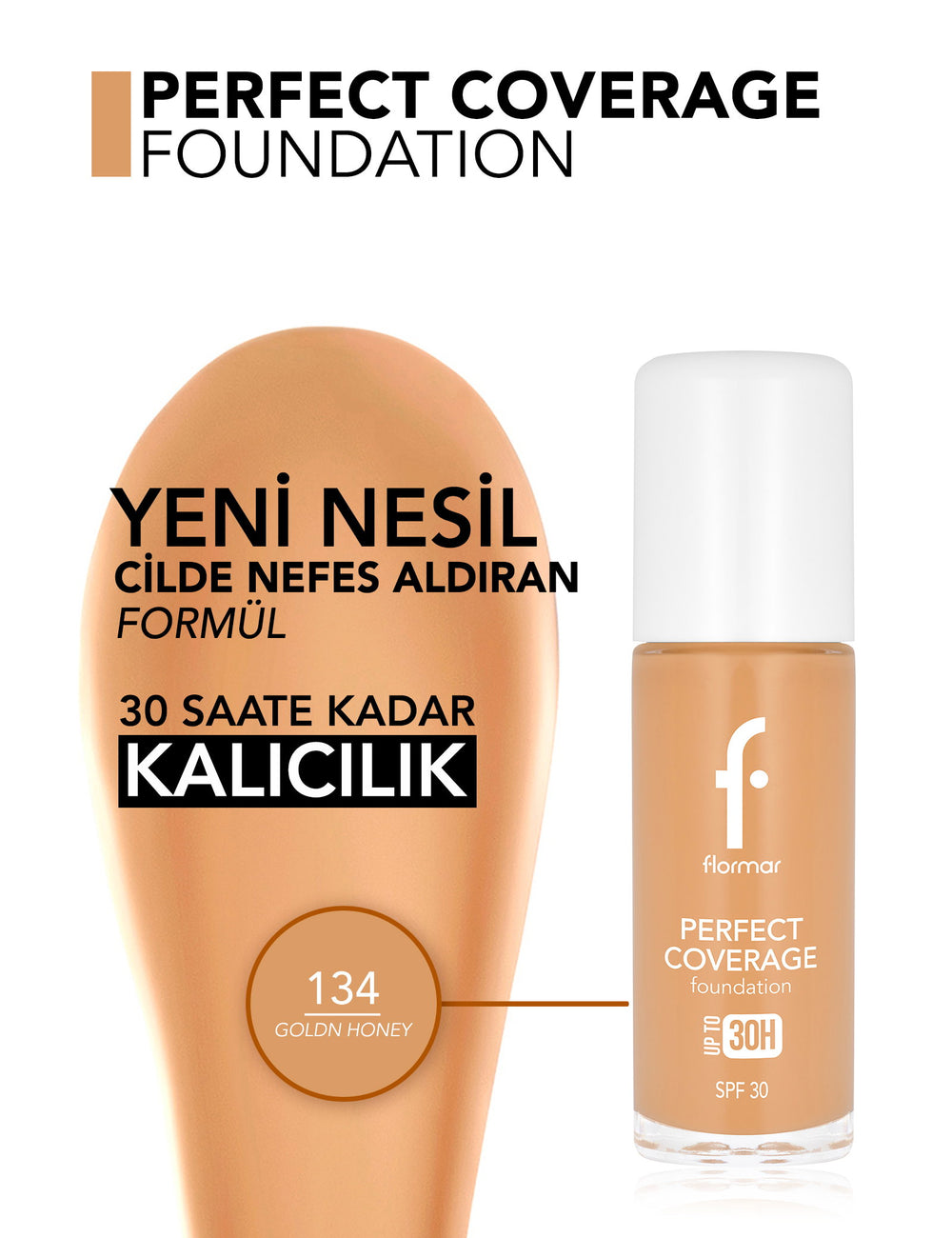 Flormar Perfect Coverage High Pigment SPF30 Foundation 30ml