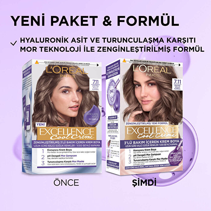 L'Oreal Paris Excellence Cool Creme Hair Color 7.11 - Extra Ash Brown | 100% Gray Coverage - view 4