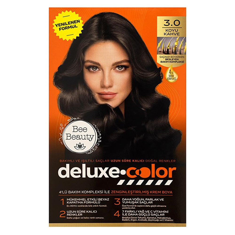 Bee Beauty Deluxe Color Kit Hair Dye 3.0 Dark Brown