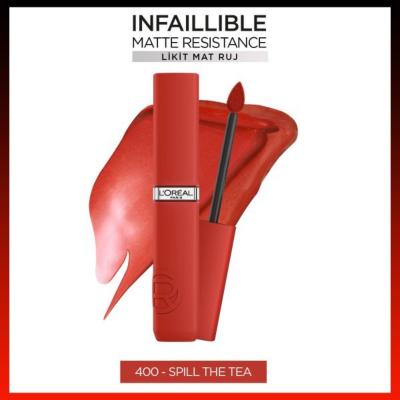 Loreal Paris Infaillible Matte Resistance Liquid Matte Lipstick - 400 Spill The Tea, Transfer-Resistant, - view 2