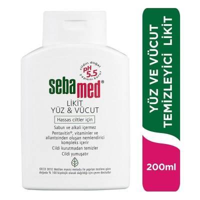 sebamed liquid cleanser 200ml packaging, sebamed liquid cleanser being applied on skin, sebamed liquid cleanser showing consistency Sebamed Liquid Cleanser - Gentle for Sensitive Skin | 200ml Sebamed Liquid Cleanser - Gentle for Sensitive Skin | 200ml sebamed, liquid-cleanser, sensitive-skin, daily-use, hypoallergenic, moisturizing, body-wash, face-cleanser, gentle-cleansing, ai-generated