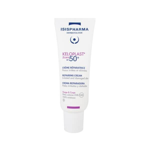 Isis Pharma Keloplast Scars SPF50+ Cream - Non-Greasy Scar Repair with High Sun Protection - Face Cream