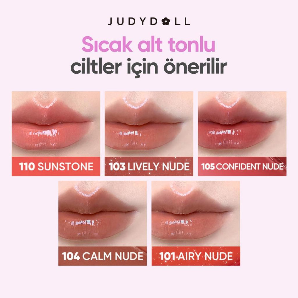 Judydoll Stay Shine Lipstick 104 Calm Nude Moisturizing PDRN 2.4g