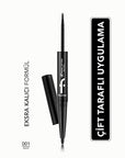 Flormar Extreme Tattoo Duo Eyeliner & Gel Pencil - 001 Black | High Pigment