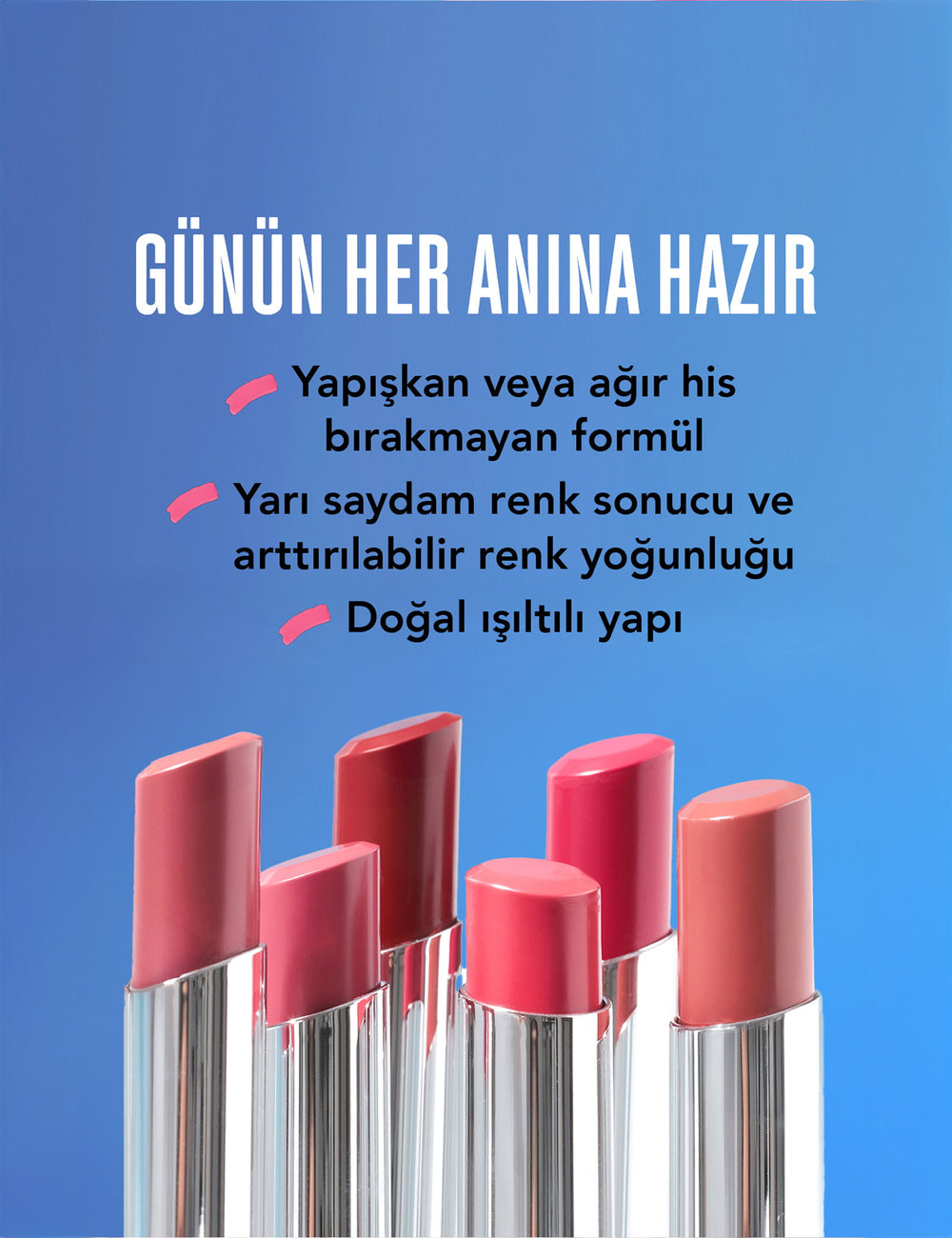 Flormar Sheer Up Moisturizing Lipstick Glossy Finish 3g