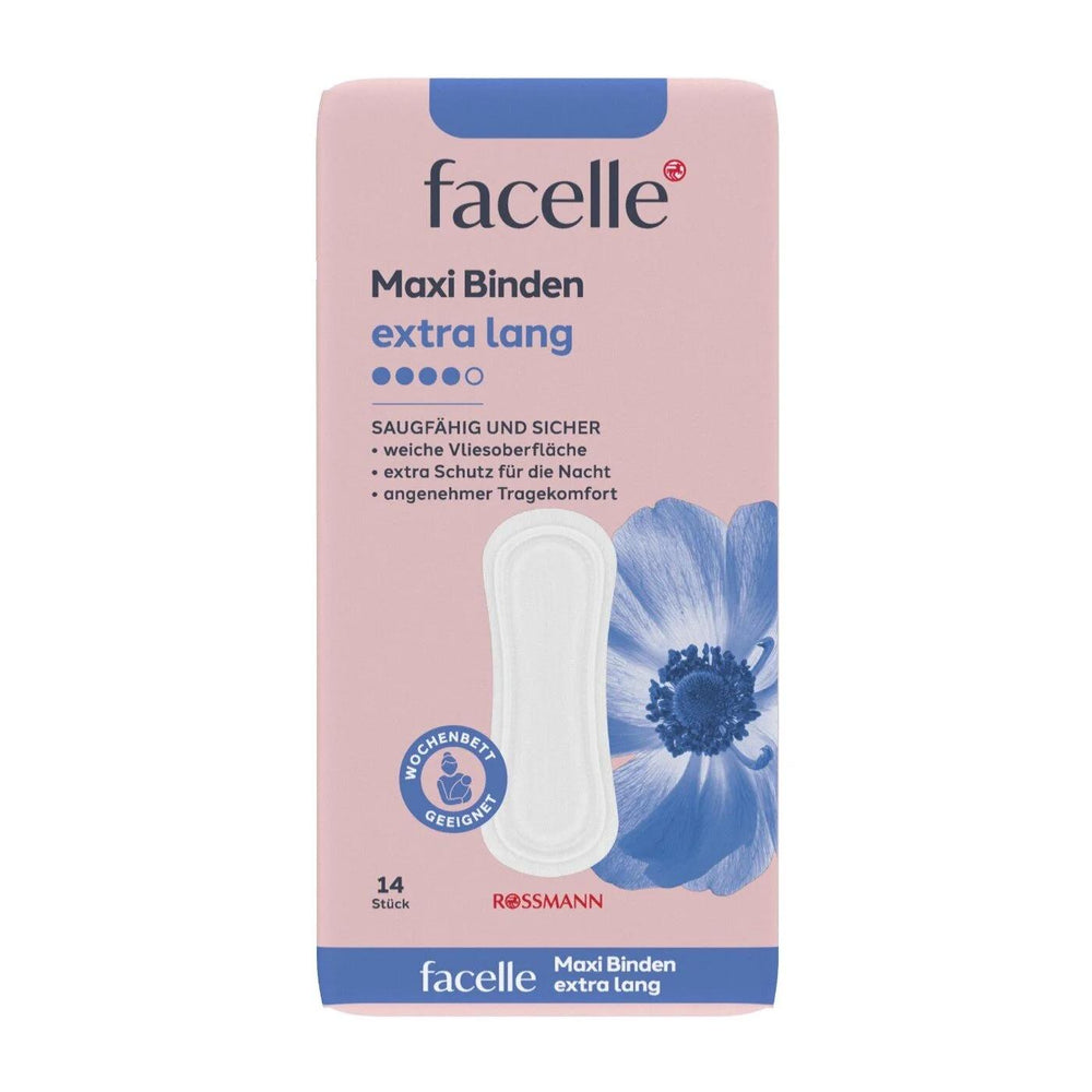 Facelle Maxi Pads Winged Extra Long Night 14 Count