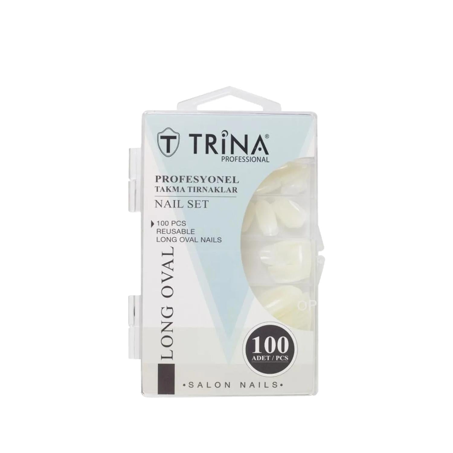 Trina False Nails - Long Oval Shape Artificial Nail Enhancements, 100 Units - Trina TRNNAIL0002 Trina Long Oval False Nails - 100 Units False Nails, Artificial Nails, Nail Enhancements, Trina False Nails, Oval Shape False Nails, Nail Beauty, Nail Art, Cosmetic Products, Beauty Enhancements, Nail Care, Temporary Nail Solutions, Affordable Beauty Products
