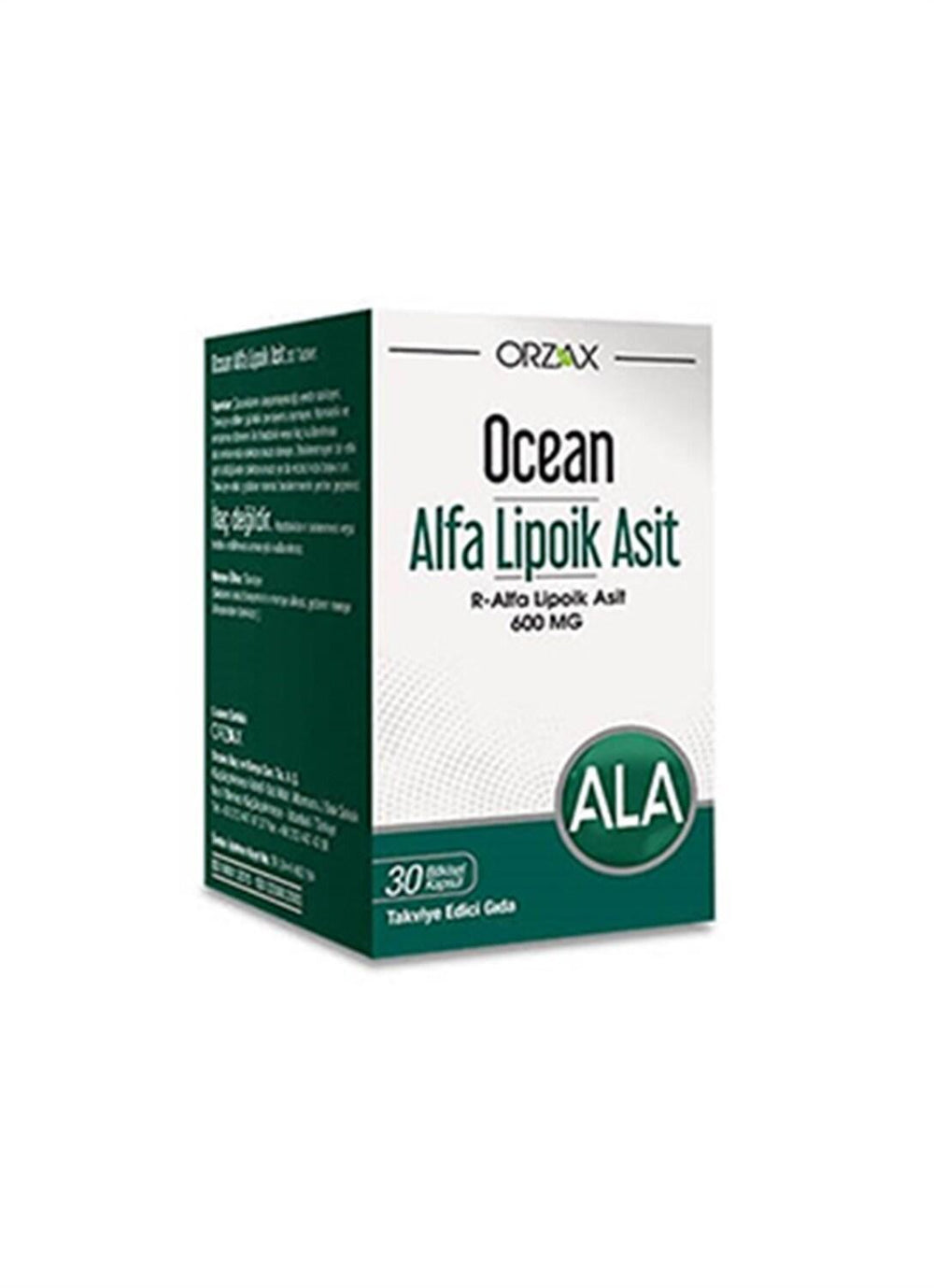 Ocean Alpha Lipoic Acid 600 mg Dietary Supplement - Antioxidant Support, 30 Vegetable Capsules - Vitamin & Supplement