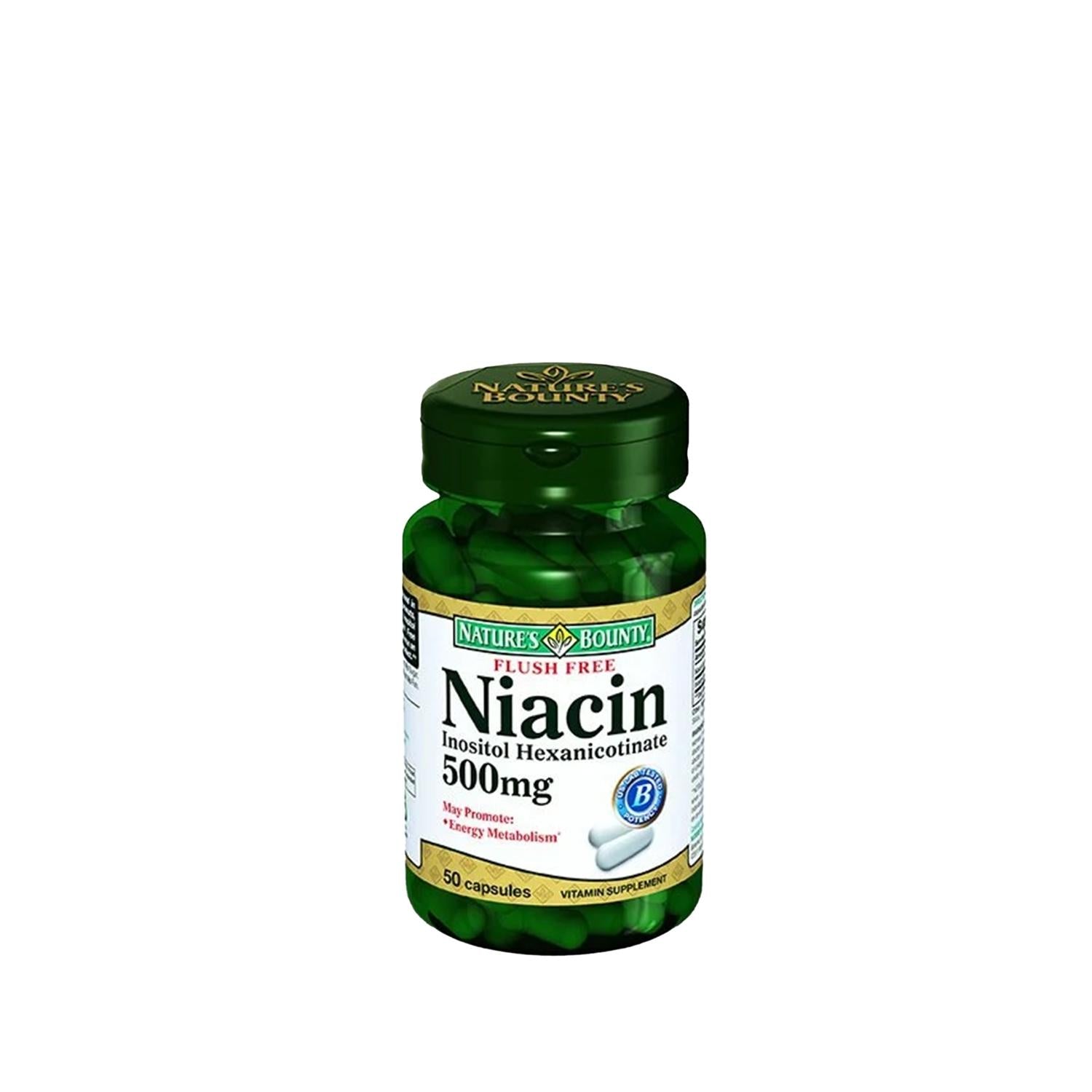 Nature's Bounty Flush Free Niacin 500 mg Dietary Supplement - Cardiovascular Health Support Nature's Bounty Flush Free Niacin 500 mg - Cardiovascular Support Niacin Supplement, Flush Free Niacin, Vitamin B3 Supplement, Cardiovascular Health Supplement, Dietary Supplement, Heart Health, Cholesterol Support, Health and Wellness, Nature's Bounty