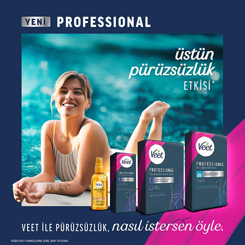 Veet Profesyonel Wax Strips for Hair Removal - Easy Gelwax Technology for Smooth Skin up to 28 Days - Normal Skin, - view 8
