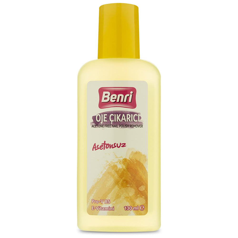 Benri Acetone-Free Nail Polish Remover 4.4 fl oz - Gentle, Vitamin E & Pro-Vitamin B5 Enriched for Natural & - Nail Polish
