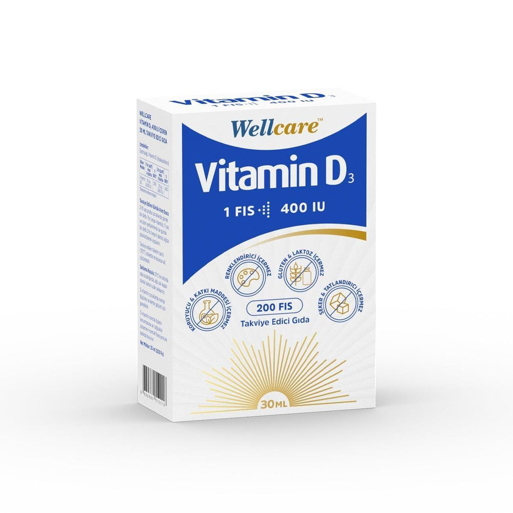 Wellcare Vitamin D3 400 IU Daily Liquid Supplement 30 ml