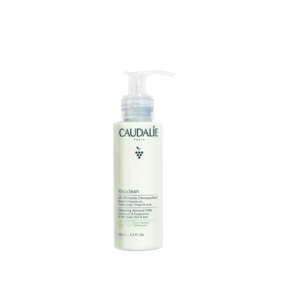 Caudalie Vinoclean: Gentle Almond Oil Cleansing Milk - Makeup Remover, Vegan, Soothes Dry or Sensitive Skin, Natural Skincare, 100ml Caudalie Cleansing Milk: Gentle Almond Oil for Sensitive Skin Caudalie cleansing milk, almond oil cleanser, gentle face wash, sensitive skin cleanser, makeup remover for dry skin, vegan cleansing milk, natural skincare, Vinoclean, Caudalie Vinoclean, cleansing milk, face wash, makeup remover, dry skin, sensitive skin, vegan, natural, skincare, almond oil, hydration, soothing, 