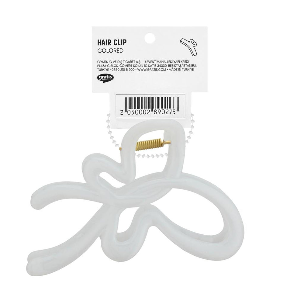 Eklips White Ribbon Claw Clip for Secure Hair Styling
