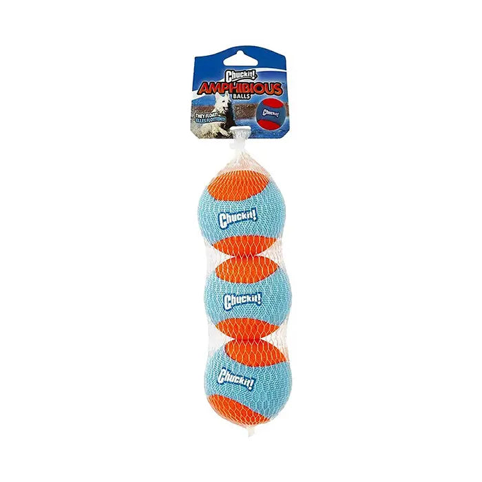 Chuckit Amphibious Ball Durable Floating Dog Toy 3-Pack