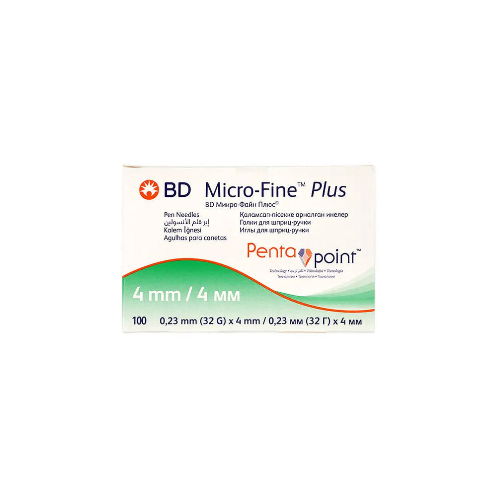 BD Micro-Fine Plus Pen Needles 4mm 32G box front