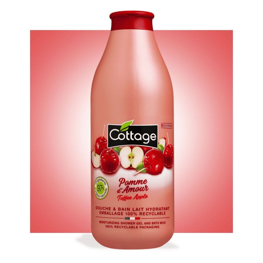 Cottage Candy Apple Scented Shower Gel Hydrating Wash 750ml