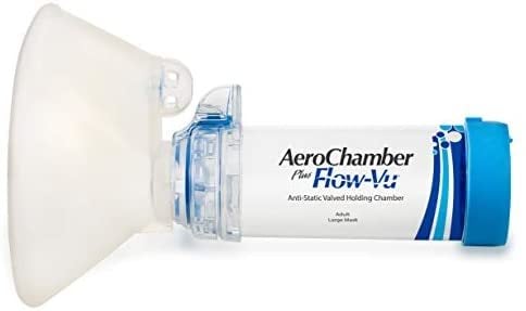 Aerochamber Flow-Vu Blue Anti-Static Inhaler Spacer 5+ Years
