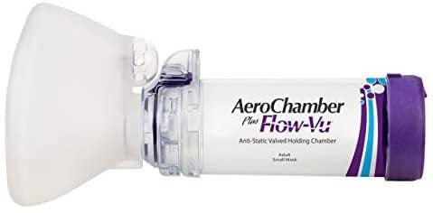 Aerochamber Flow-Vu Inhaler Spacer for Children 5-15 Years Purple