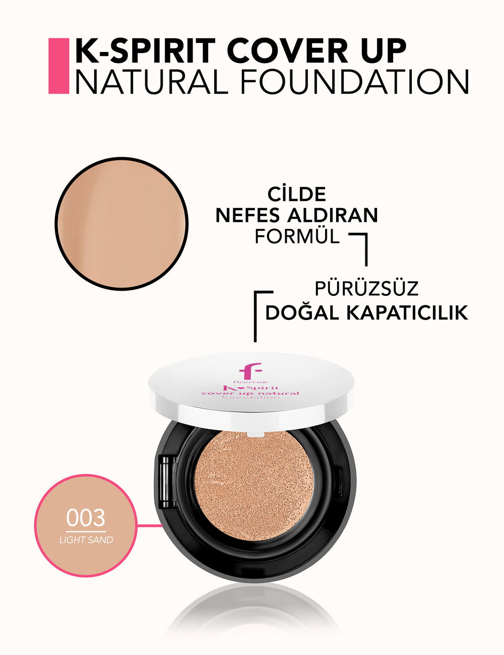 Flormar K-Spirit Cover Up High Coverage Cushion Foundation 15g