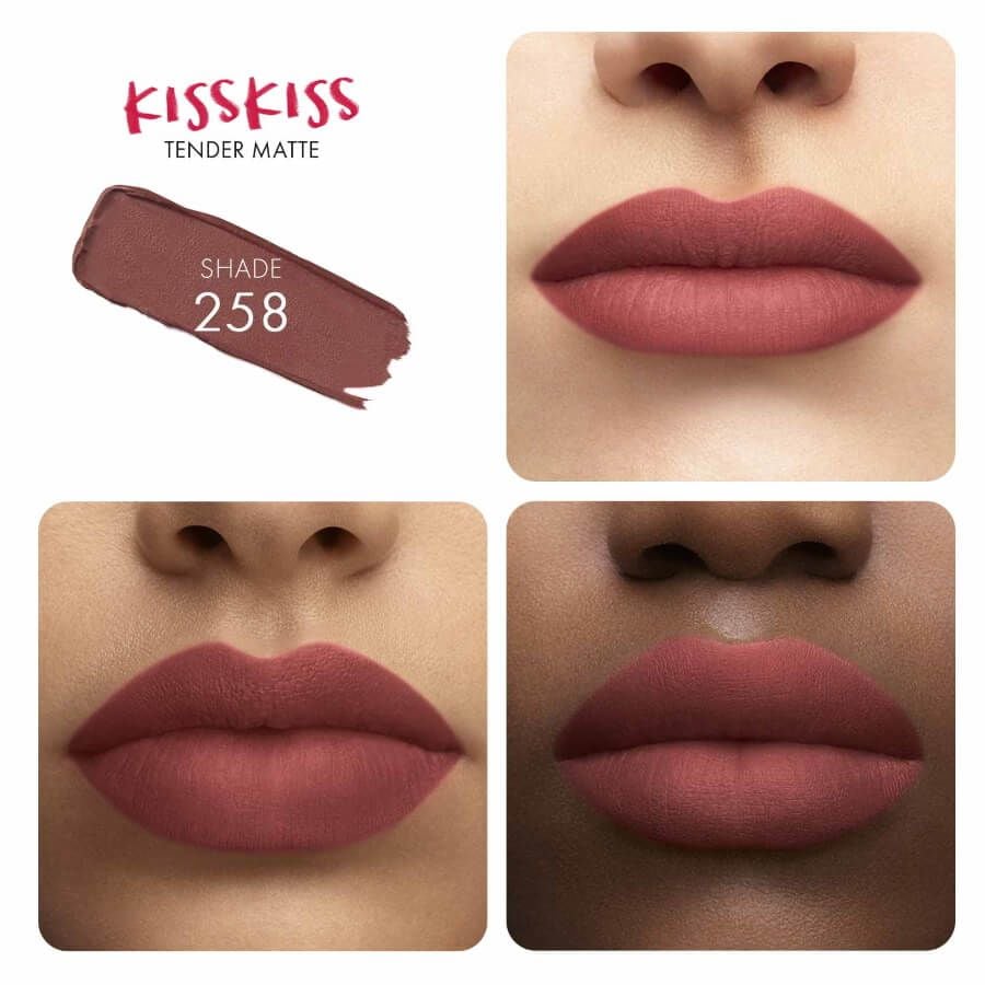 Guerlain KissKiss Tender Matte 258 Lovely Nude Lipstick 2.8g