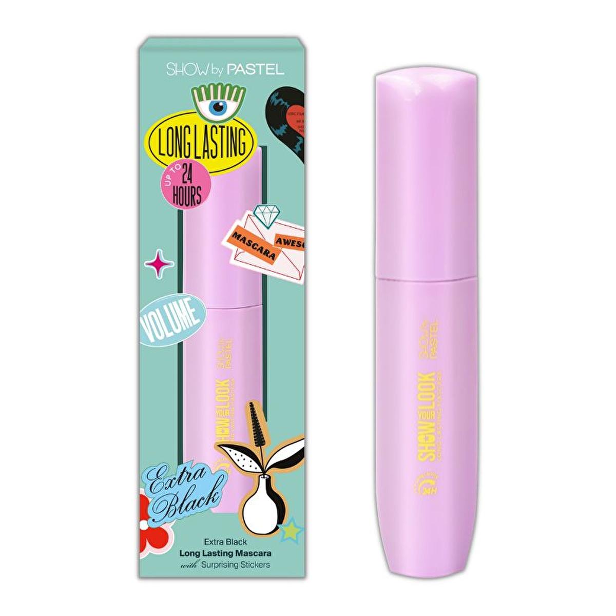 Show by Pastel 24H Long-Lasting Volumizing Mascara - Waterproof, Vegan, Cruelty-Free 24H Long-Lasting Volumizing Mascara by Show by Pastel long-lasting mascara, volumizing mascara, water-resistant mascara, vegan cosmetics, cruelty-free beauty products, Show by Pastel, 24H volume mascara, silicone brush mascara, lash care, plant extract mascara, paraben-free, gluten-free, cosmetics for sensitive eyes, ethical beauty products, makeup for dramatic lashes