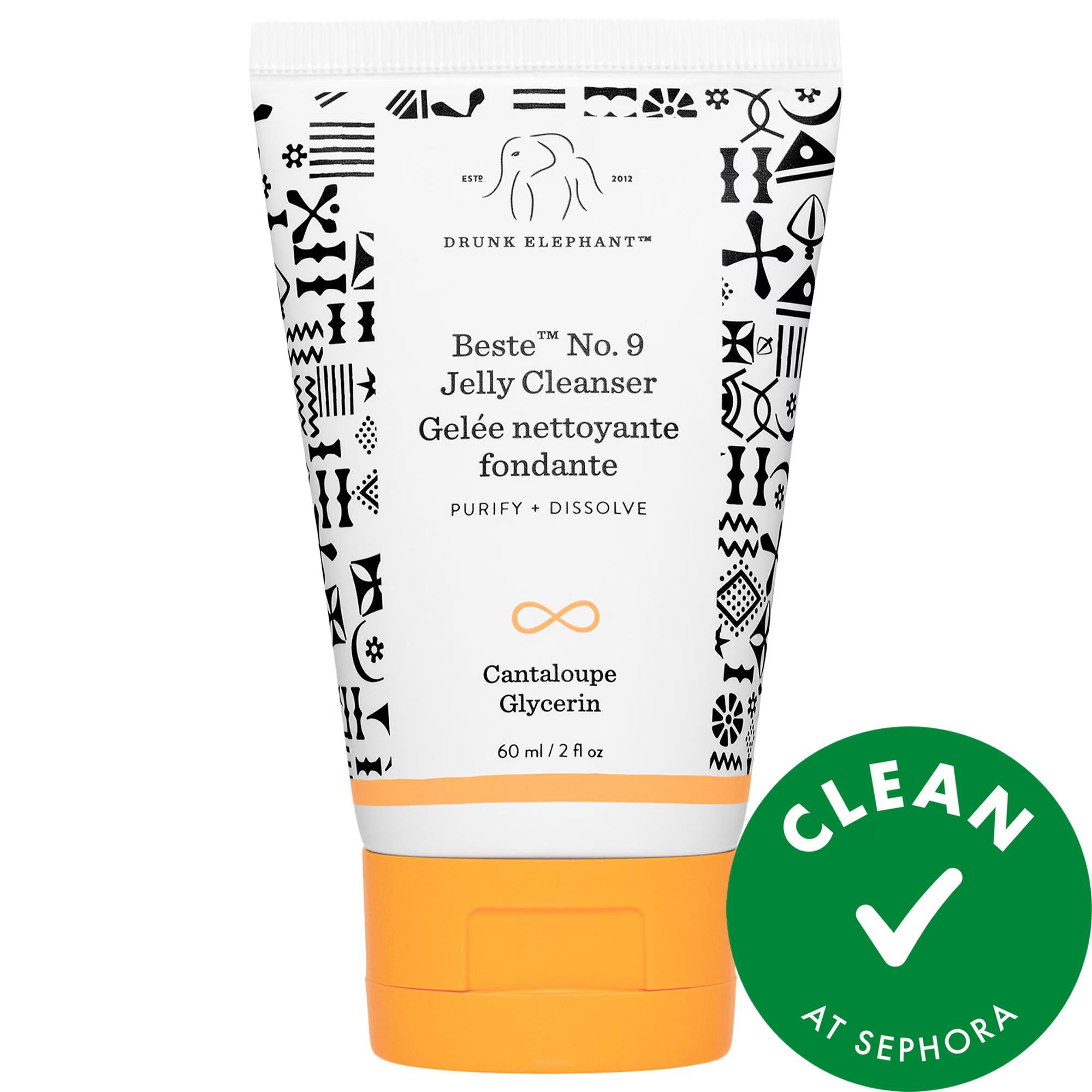 Drunk Elephant Mini Beste No. 9: Gentle Facial Cleanser | Makeup Remover, pH Balanced, Sensitive Skin, Fragrance-Free &amp; Vegan Cleanser Drunk Elephant Cleanser: Gentle, pH Balanced &amp; Fragrance-Free gentle cleanser, facial cleanser, makeup remover, sensitive skin cleanser, pH balanced cleanser, fragrance free cleanser, cruelty free cleanser, vegan cleanser, Beste No. 9, Drunk Elephant cleanser, skincare, mini skincare, makeup removal, redness relief, healthy skin, hydration, antioxidant protection, daily clea