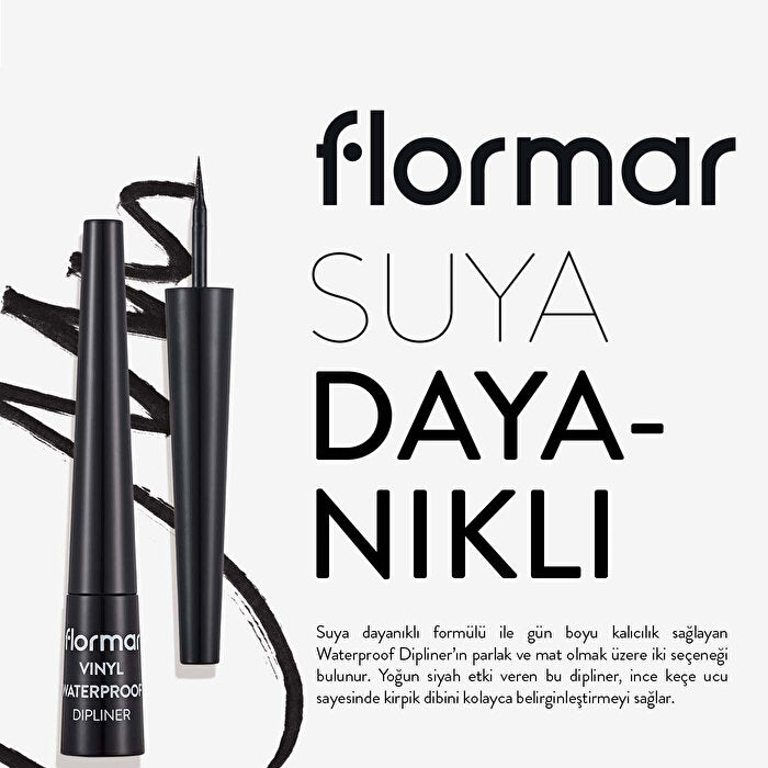 Flormar Vinyl Waterproof Black Liquid Eyeliner - High Pigment | 0.22 Fl Oz - view 4