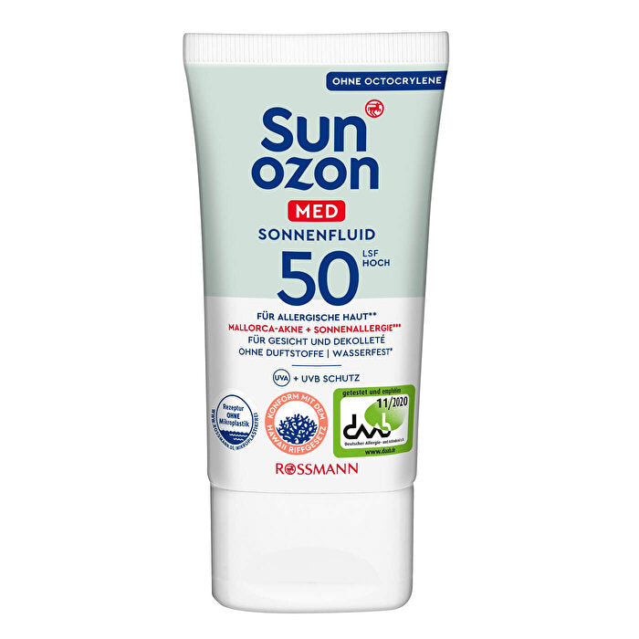 Sunozon MED 50SPF Dermatologically Tested Vegan Sunscreen Face Cream - UVA & UVB Protection, 1.69 fl oz - image 2