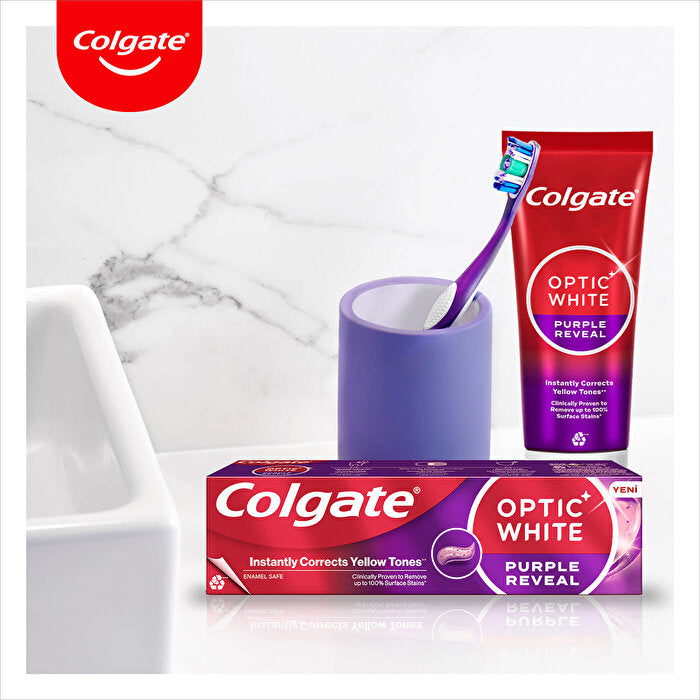 Colgate Optic White Purple Reveal Toothpaste 75ml - Whitening Formula