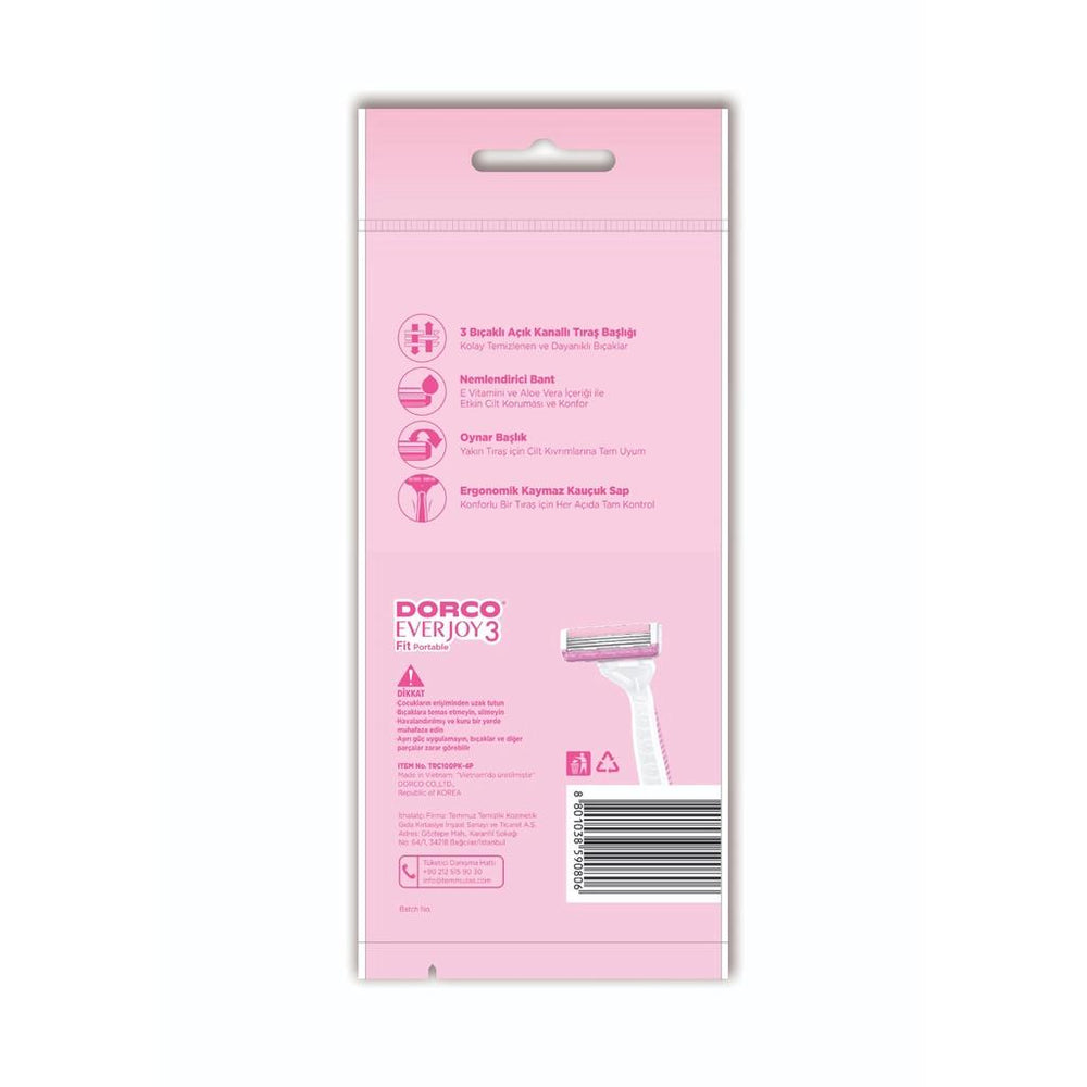 Dorco Everjoy3 Fit 3-Blade Disposable Razors 4 Pack