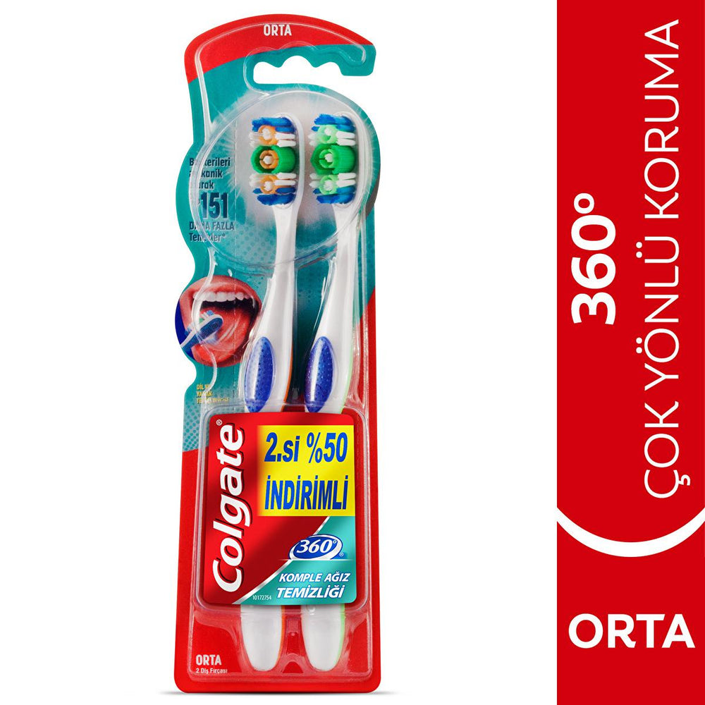 Colgate 360 Komple Oral Care Toothbrush - Advanced Manual Toothbrush for Comprehensive Cleaning - view 6